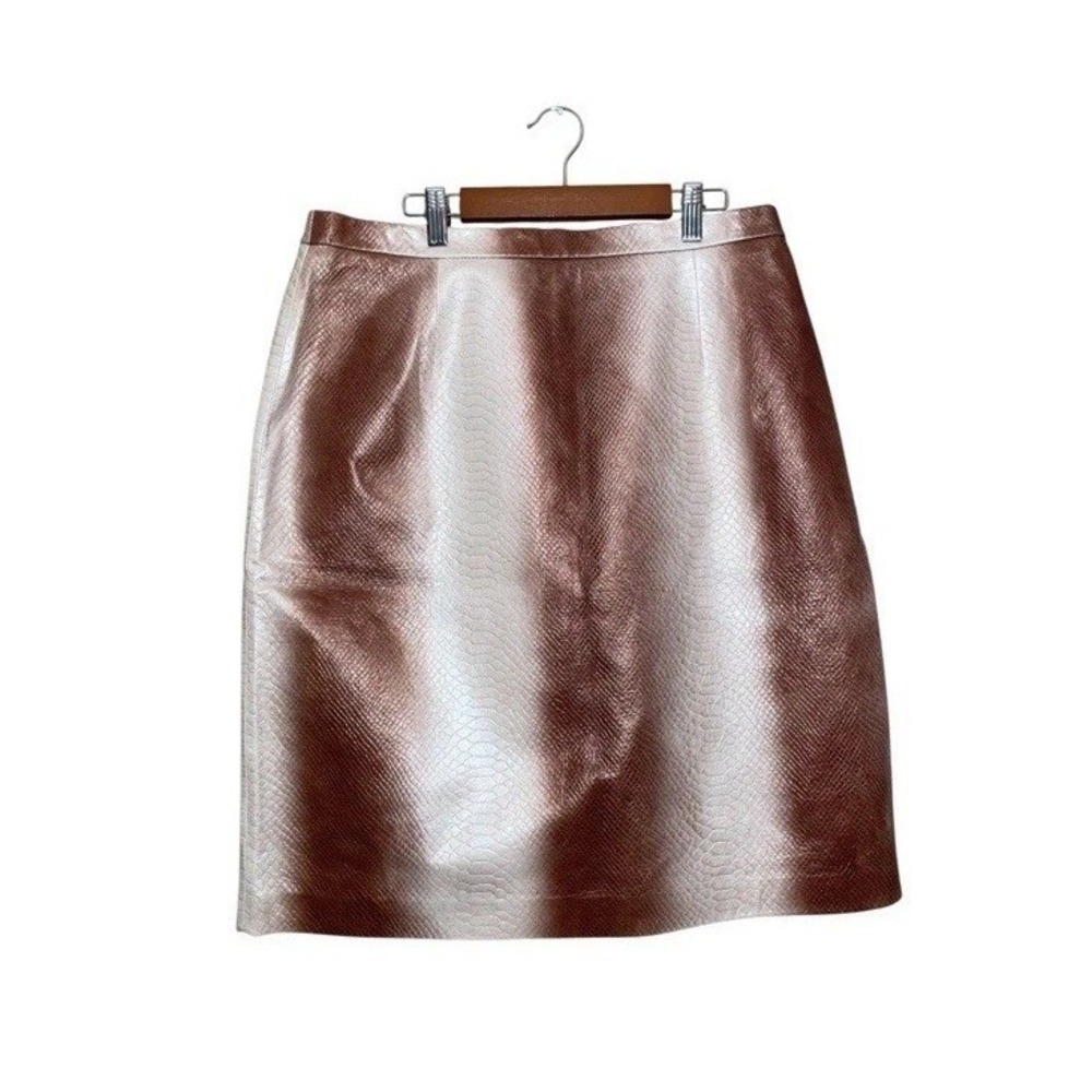 Jerry Lewis Ombre Leather Skirt‎ Reptile Embossed Classic Luxuries Size 14